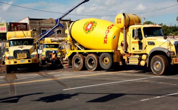 Construction trucks at the