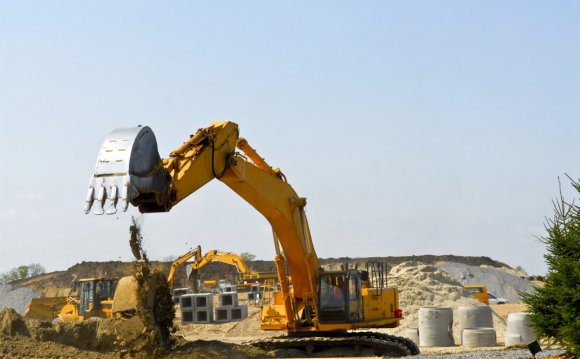 Yellow bulldozer machines