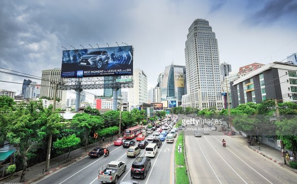 Traffic road and building in