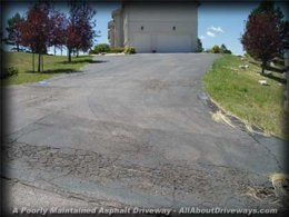 an asphalt driveway that was not preserved precisely