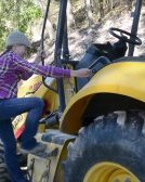 getting on backhoe gear
