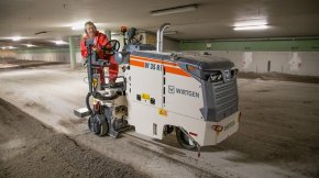 Milling procedure in a building with reduced ceiling height and a floor of minimal bearing ability.