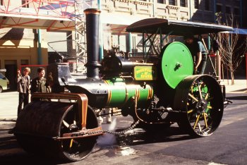 Steam roadway roller made by Aveling and Porter Ltd, Rochester, Kent, The united kingdomt, 1923, made use of at Bowral, NSW. Powerhouse Museum collection. B2275.